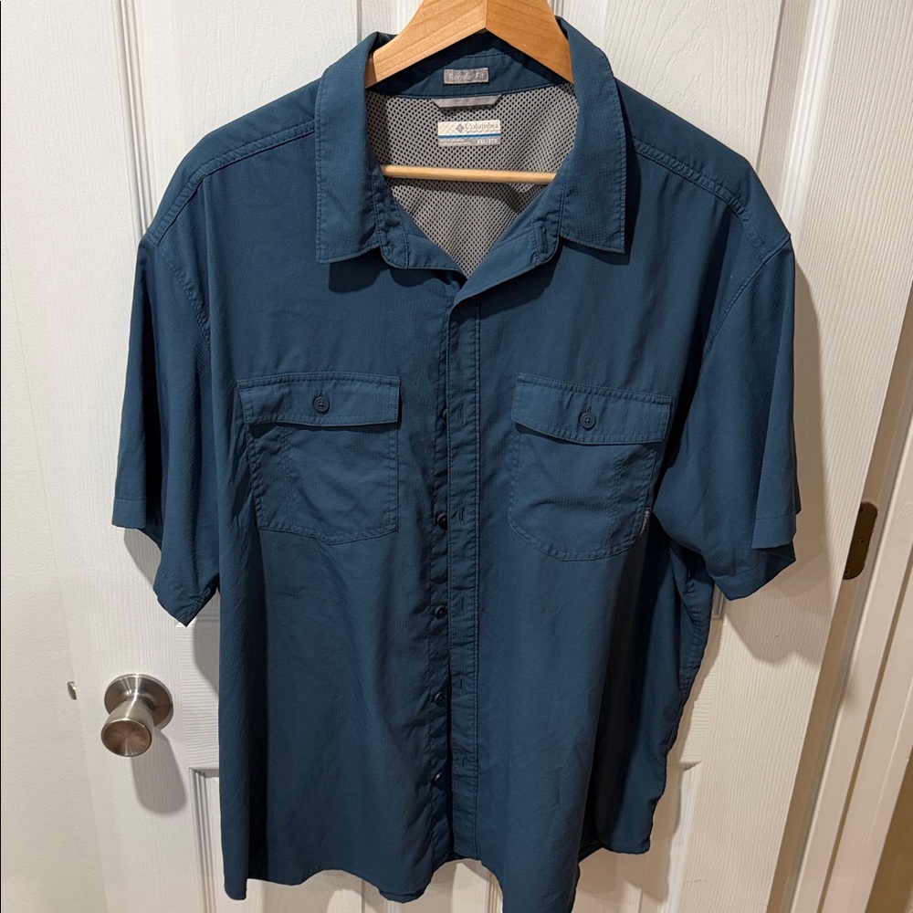 Men's Casual Button Down Shirt - Blue